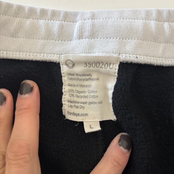 Fordays joggers women's size large black white organic cotton casual easy - Picture 6 of 7